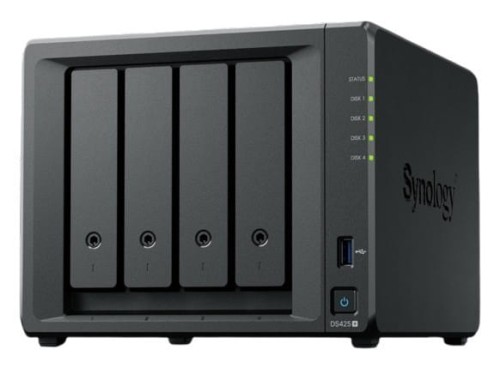Synology Serwer NAS DS425+ 4x0HDD J4125 2GB DDR4 1x1GbE 1x2,5GbE 3Y