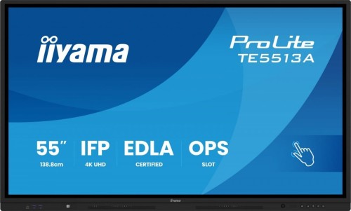 IIYAMA Monitor 55 cali TE5513A-B1AG INFRARED,40pkt,IPS,4K,7H,450cd/m2,      WiFi,USB, ANDROID 14, Google EDLA,2x20W, UCHWYT CIENNY