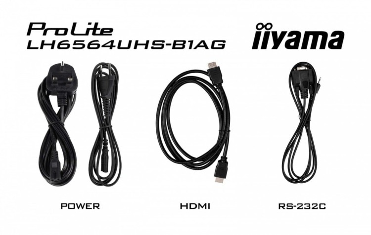 IIYAMA Monitor 65 cali LH6564UHS-B1AG, 24/7,VA,ANDROID14,4K,500cd,5000:1,    2xHDMI ,USB-C,RJ45, RS-232c, IR, 2x10W, 2xUSB, UCHWYT ŚCIENNY,iiSignage2,