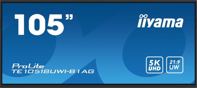 IIYAMA Monitor wielkoformatowy 104.6 cala TE10518UWI-B1AG INFRARED,40pkt,VA,21:9(5K),8xUSB, 8xMIC,2x16W+Subwoofer(16W),Android 13,WiFi,Slot OPS,7H,450