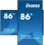 IIYAMA Monitor 86 cali LH8665UHSB-B1, 24/7, IPS, ANDROID 11, 4K, 800cd, iiSignage2, SDM, 2x HDMI, DP, 2x USB,2x 10W, RJ45, WiFi, 4/32GB, PION/POZIOM,