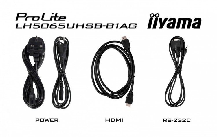 IIYAMA Monitor 50 cali LH5065UHSB-B1 AG, 24/7, VA, ANDROID 11, 4K, 800cd, iiSignage2, SDM, 2x HDMI, DP, 2x USB,2x 10W, RJ45, WiFi, 4/32GB, PION/POZIOM
