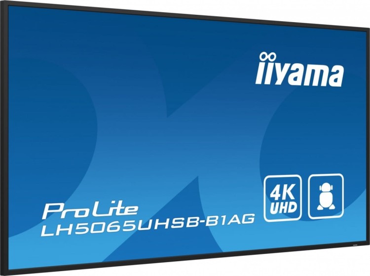 IIYAMA Monitor 50 cali LH5065UHSB-B1 AG, 24/7, VA, ANDROID 11, 4K, 800cd, iiSignage2, SDM, 2x HDMI, DP, 2x USB,2x 10W, RJ45, WiFi, 4/32GB, PION/POZIOM