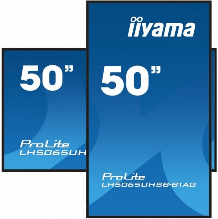IIYAMA Monitor 50 cali LH5065UHSB-B1 AG, 24/7, VA, ANDROID 11, 4K, 800cd, iiSignage2, SDM, 2x HDMI, DP, 2x USB,2x 10W, RJ45, WiFi, 4/32GB, PION/POZIOM
