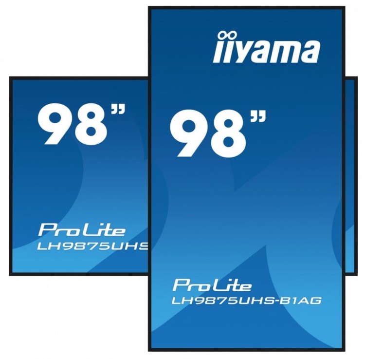IIYAMA Monitor wielkoformatowy 97.5 cala ProLite LH9875UHS-B1AG 24/7,IPS,ANDROID.11,4K,OPS-PC-SLOT,  2x16W,DAISY.CHAIN,WiFi,500cd/m2