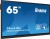 IIYAMA Monitor 65 cali ProLite TE6512MIS-B3AG 40pkt,IPS,4K,24/7, 7H,WiFi,VGA,HDMI,USB-c,Bluetooth,metal,8ms,Vesa,2x16W