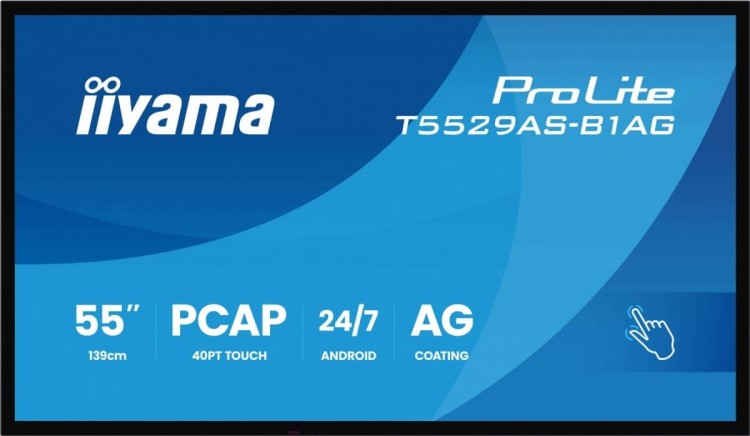 IIYAMA Monitor 55 cali T5529AS-B1AG VA,4K,HDMIx2,USB-C,RJ45,2x10W,WiFi,     Android 14, Signal FailOver, Whiteboard, iiSignage2 (CMS), iiControl (DMS)