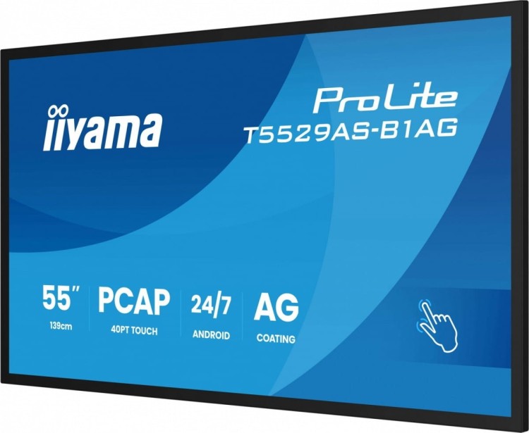 IIYAMA Monitor 55 cali T5529AS-B1AG VA,4K,HDMIx2,USB-C,RJ45,2x10W,WiFi,     Android 14, Signal FailOver, Whiteboard, iiSignage2 (CMS), iiControl (DMS)