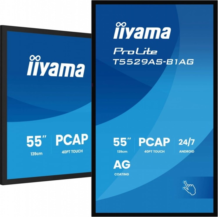 IIYAMA Monitor 55 cali T5529AS-B1AG VA,4K,HDMIx2,USB-C,RJ45,2x10W,WiFi,     Android 14, Signal FailOver, Whiteboard, iiSignage2 (CMS), iiControl (DMS)