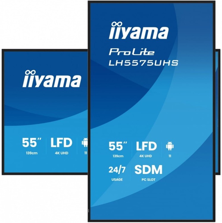 IIYAMA Monitor 55 cali LH5575UHS-B2AG,24/7,IPS,ANDROID.11,4K,  WiFi,         iiSignage2, FailOver, EShare, 24/7, full daisy chain