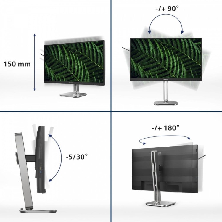 Philips Monitor 23.8 cala 24B2G5200 IPS 100Hz HDMI DP Pivot Głośniki