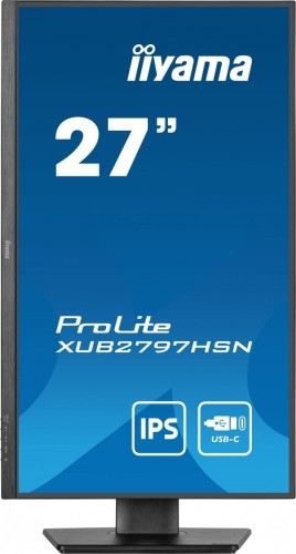 IIYAMA Monitor 27 cali XUB2797HSN-B2 IPS,FHD,USB-C Dock,HAS,300cd /5y/