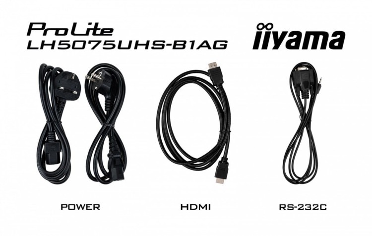 IIYAMA Monitor 50 cali LH5075UHS-B1AG,24/7,VA,ANDROID.11,4K,3xHDMI,DP,RJ45,  2xUSB,2x10W