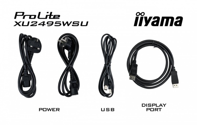 IIYAMA Monitor 24 cale XU2495WSU-B7 IPS,16:10,300cd,4ms,HDMI,DP,3xUSB(3.2),  1xUSB-c,2x2W,FlickerFree