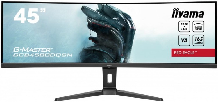 IIYAMA Monitor 45 cali G-Master GCB4580DQSN-B1, VA,DQHD,165HZ,USB-C-DOCK,RJ45,32:9,  1500R,450cd/m2,3000:1,0.8ms,3xUSB,2xHDMI,1xDP,2x3W,PowerDelivery-