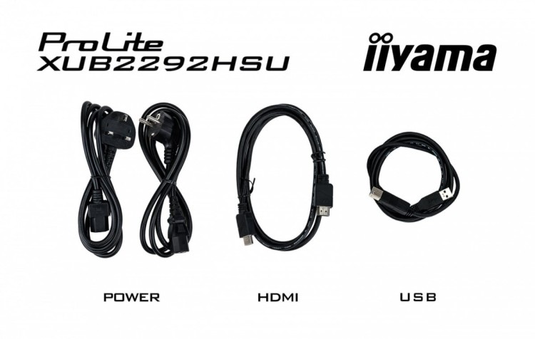 IIYAMA Monitor 21.5 cala XUB2292HSU-B6 IPS,100Hz,FreeSync,PIVOT,0.4ms,HDMI,  DP,4xUSB(3.2),2x2W,HAS(150mm)
