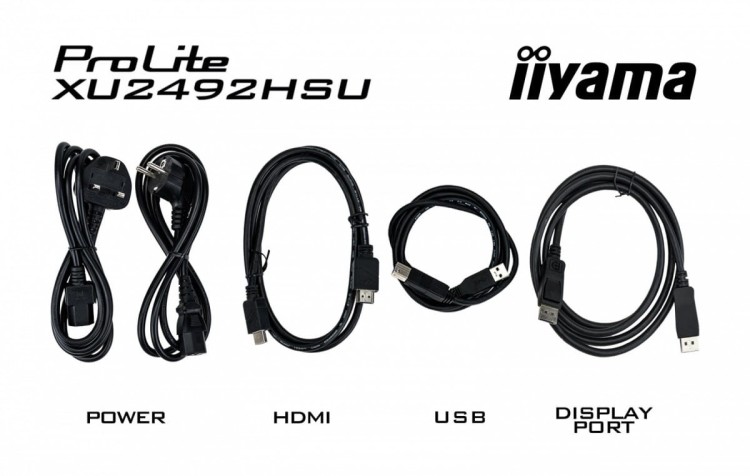 IIYAMA Monitor 23.8 cala XU2492HSU-B6 IPS,FHD,HDMI,DP,100Hz,4xUSB3.2,SLIM,2x2W