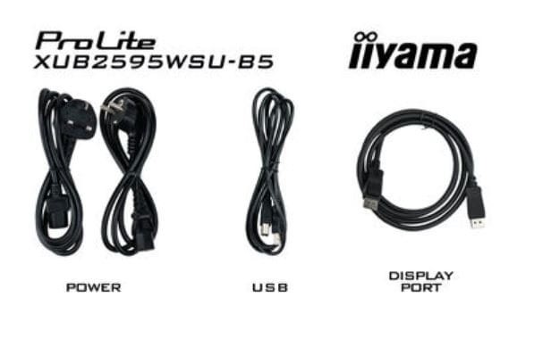 IIYAMA Monitor 25 cali XUB2595WSU-B5 IPS.PIVOT.16:10.USB.DP.HDMI.VGA.2x2W.  300(cd/m2).HAS(150mm)