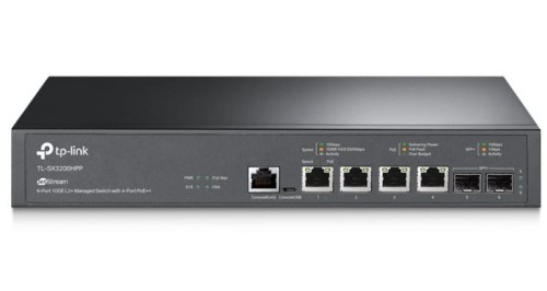 TP-LINK Przełącznik zarządzalny Omada 4-PortPoE ++10GBase-T L2+ with 2   10GE SFP+ Slots