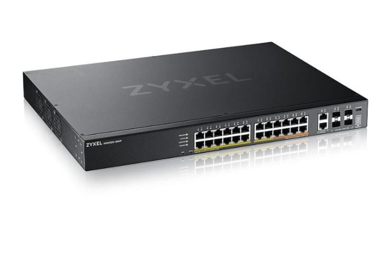 Zyxel Przełącznik dostępowy L3 24 porty PoE,10GbE RJ-45, 4 porty                      10GbE SFP+ XGS2220-30HP-EU0101F