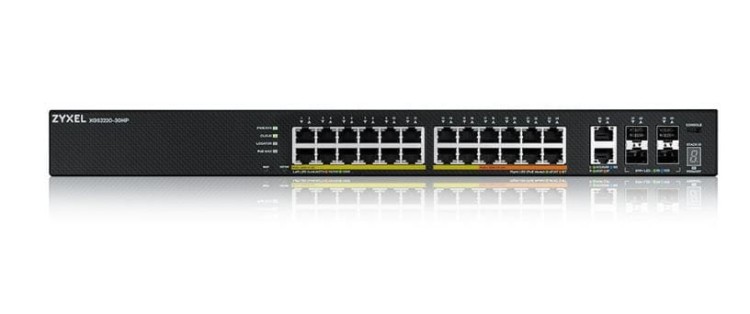 Zyxel Przełącznik dostępowy L3 24 porty PoE,10GbE RJ-45, 4 porty                      10GbE SFP+ XGS2220-30HP-EU0101F