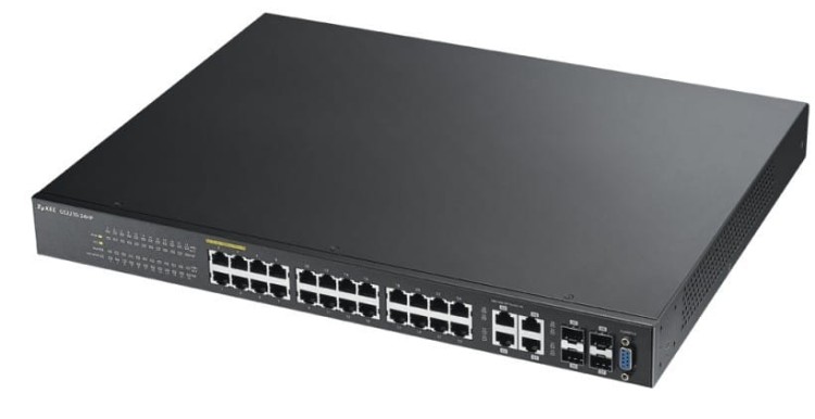 Zyxel 24xGb PoE 4xRJ45/SFP 2xSFP L2+switch GS2210