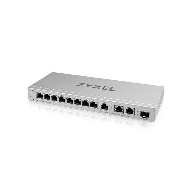 Zyxel Przełącznik zarządzalny XGS1250-12, 12-Port Gigabit webmanaged Switch with 8 port       1G + 3-Port MultiGig 1/2.5/5/10G + 1-Port SFP+ XGS1250-1