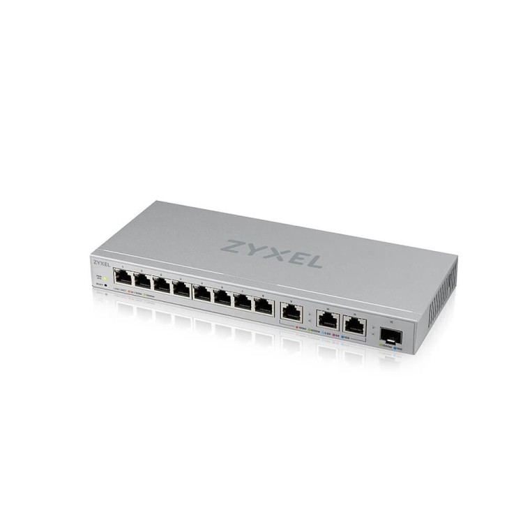 Zyxel Przełącznik zarządzalny XGS1250-12, 12-Port Gigabit webmanaged Switch with 8 port       1G + 3-Port MultiGig 1/2.5/5/10G + 1-Port SFP+ XGS1250-1
