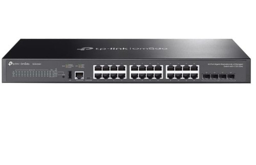 TP-LINK Przełącznik zarządzalny Omada 24-PortGb Stackable Lite L3 with 4 PORT: 24× Gigabit RJ45 Ports, 4× 10G SFP+ Slots, RJ45/USB Type C Console Port