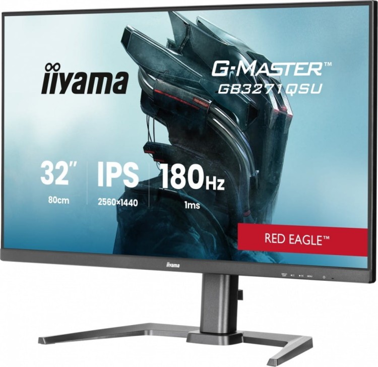 IIYAMA Monitor 31.5 cala  GB3271QSU-B2 1ms,IPS,180Hz,2x HDMI,DP,400cd,FreeSync QHD,2x USB(3.2),2x USB-C,2x 4.5W,HAS-150mm