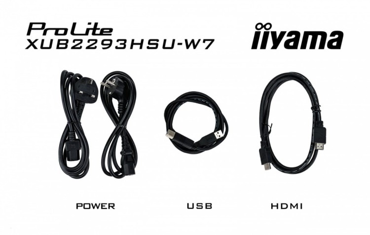IIYAMA Monitor 22 cale XUB2293HSU-W7 IPS, 100Hz, Pivot, HAS(150mm), 300cd,   BIAŁY
