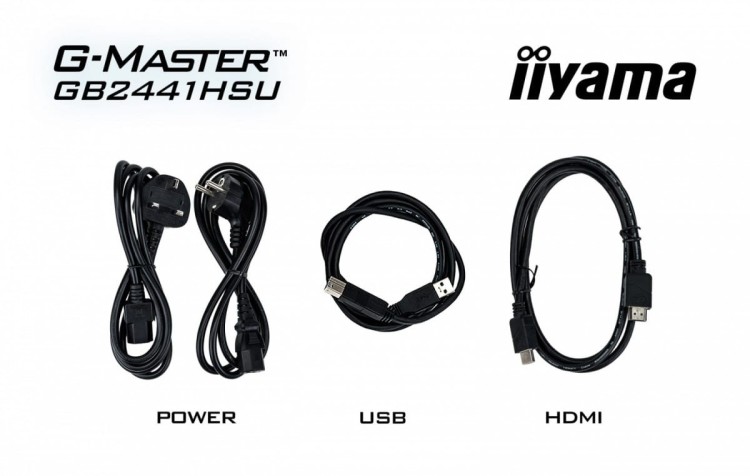 IIYAMA Monitor 23,8 cala GB2441HSU-B1 IPS,FHD,144Hz,1ms,2xUSB,350cd,HDMI,DP,HAS (150) PIVOT