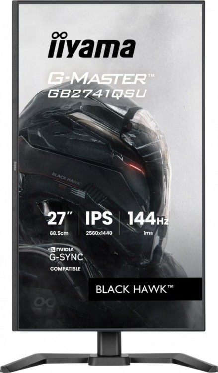 IIYAMA Monitor 27 cali GB2741QSU-B1 IPS,QHD,144Hz,1ms,2xUSB,                Adaptive G-SYNC,HDMI,DP,350cd, HAS (150) PIVOT