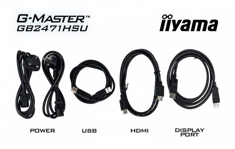 IIYAMA Monitor 23,8 cala GB2471HSU-B1 IPS,FHD,240Hz,2xHDMI,DP,1xUSB 3.2,     1xUSB C, Adaptive G-SYNC - 1920 x 1080 @48-240Hz  DisplayPort Only,