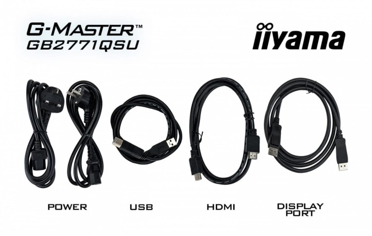 IIYAMA Monitor 27 cali GB2771QSU-B1 QHD,Fast IPS,200Hz,HAS (150) PIVOT,2xUSB 3.2,2xUSB C,0,5ms,2xHDMI,DP,350cd,Adaptive G-SYNC 1920x1080@48-240Hz DP o