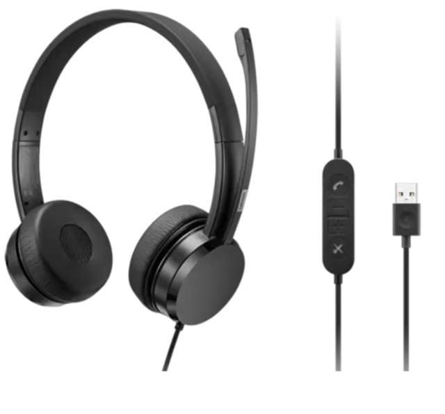 Lenovo Analogowy zestaw słuchawkowy USB-A Wired Stereo On-Ear Headset 4XD1K18260
