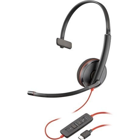 POLY Zestaw słuchawkowy jednouszny Blackwire 3210 USB-C 80S09AA