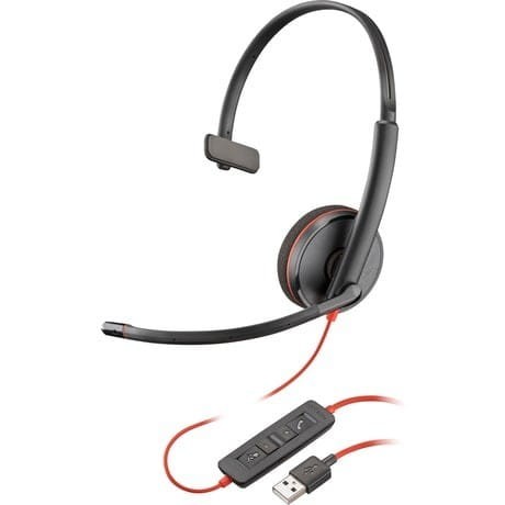 POLY Zestaw słuchawkowy jednouszny Blackwire 3210 USB-A (opakowanie zbiorcze) 80S01A6
