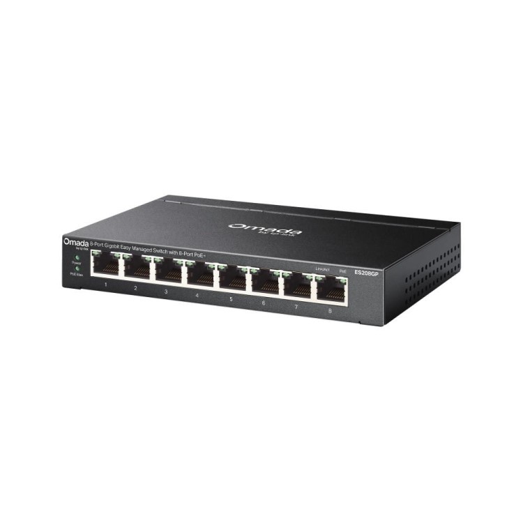 TP-LINK Przełącznik ES208GP Omada Easy Managed, 8 portów PoE+