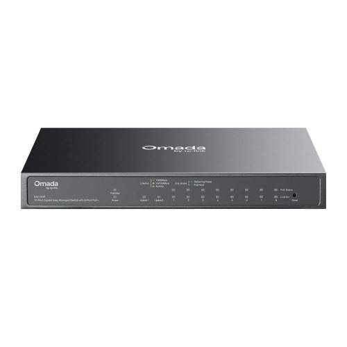TP-LINK Przełącznik zarządzalny ES210GP Omada 10-Port Gigabit Easy Managed Switch with 8-Port PoE+
