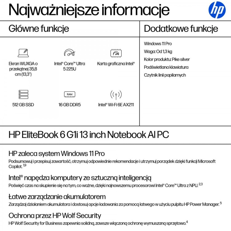 HP EliteBook 6 G1i 13.3 inch AI PC