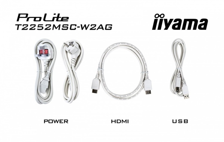 IIYAMA Monitor 22 cale T2252MSC-W2AG 10 PKT. POJ,IPS,HDMI,DP,2x1W,7H,2xUSB,  AG-(Anti Glare)