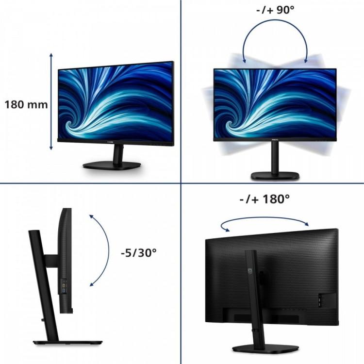 Philips Monitor 31.5 cala 32B2U3601 IPS 100Hz HDMI DP RJ45 USB-C Pivot