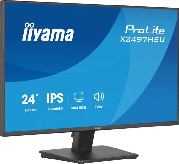 IIYAMA Monitor  ProLite 23.8 cala X2497HSU-B1 IPS,FHD,HDMI,DP,120Hz,350CD,2xUSBv3.2,   2xUSB-C, GW 5lat