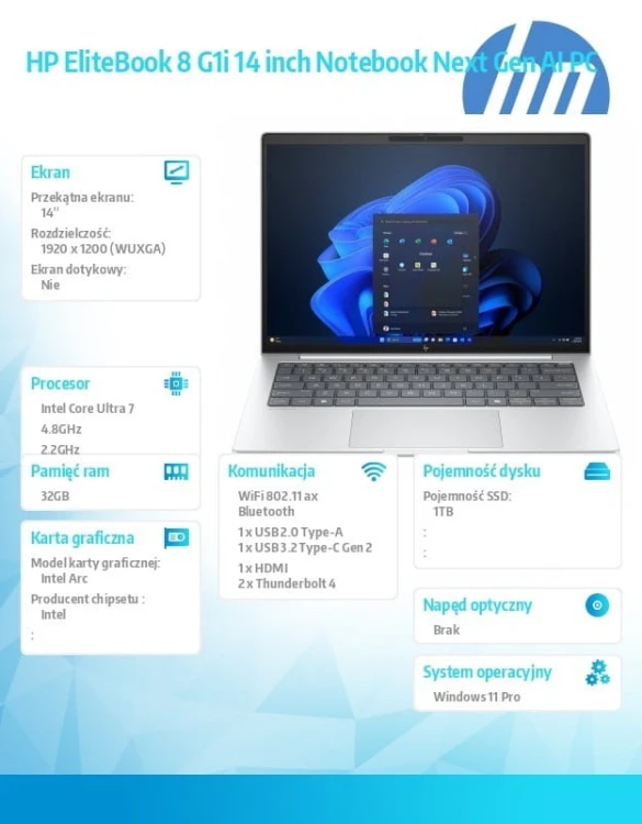 HP Inc. Notebook EliteBook 8 G1i U7-258V 1TB/32GB/W11P/14.0   C51G2ET