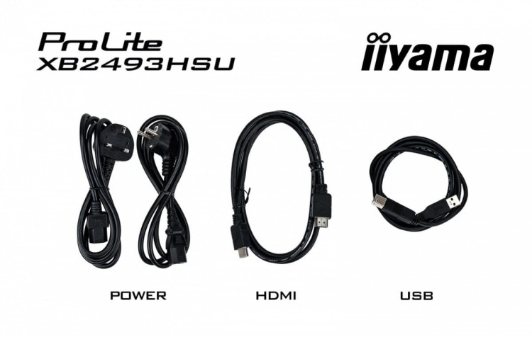 IIYAMA Monitor 23.8 cala XB2493HSU-B1 IPS.HDMI.DP.2x2W.USBx2, 350cd,1500:1,    HAS 150/PIVOT