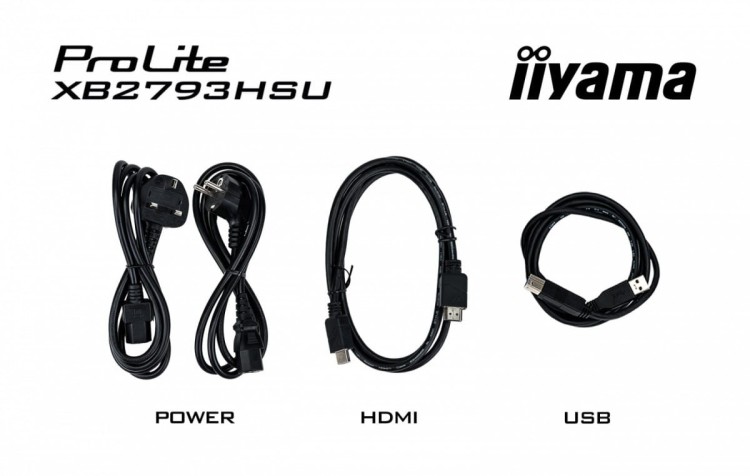 IIYAMA Monitor 27 cali XB2793HSU-B1 IPS, HDMI, DP, 2x2W, 2xUSB, 350cd, 1500:1, HAS 150/PIVOT