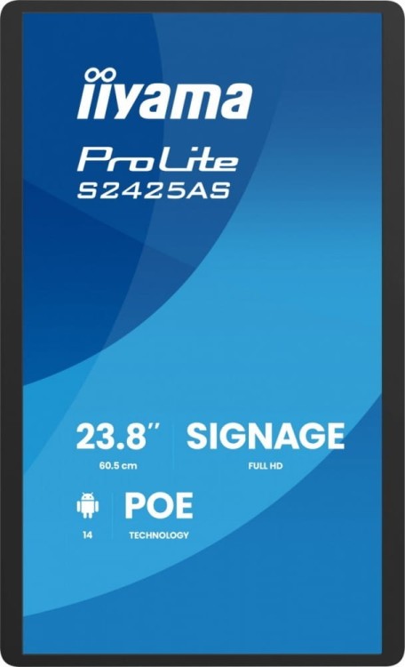 IIYAMA Monitor 23.8 cala ProLite S2425AS-B1 IPS,FHD,A14,24/7,RJ45, iiSignage, WI-FI