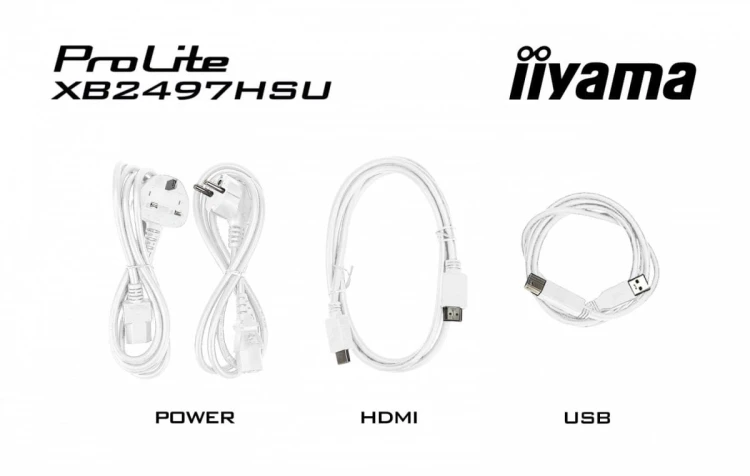 IIYAMA Monitor ProLite 23.8 cala XB2497HSU-W1  IPS,FHD,HDMI,DP,120Hz,350CD,2xUSBv3.2, 2xUSB-C, GW 5lat, HAS 150/PIVOT, BIAŁY