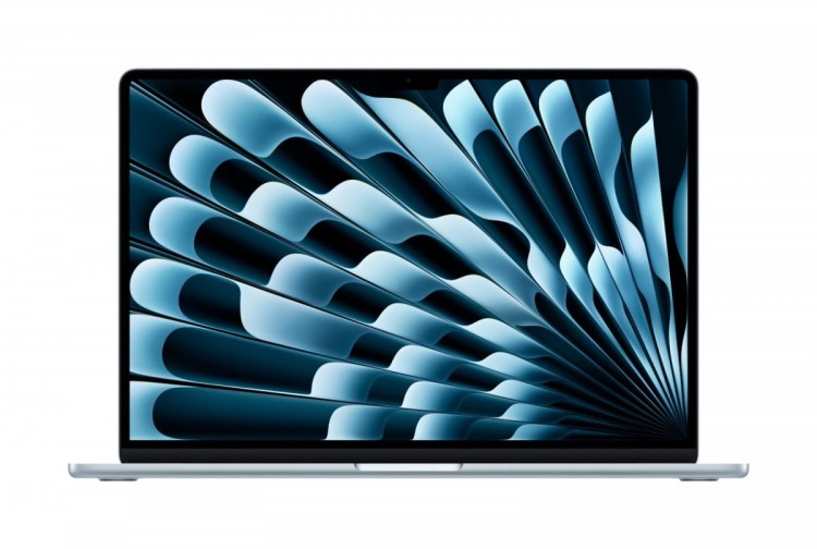 Apple MacBook Air 15.3 cala: M5 10/10, 16GB, 1TB SSD, bez zasilacza - Błękitny